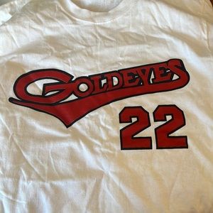 Winnipeg Goldeyes promo shirt jersey, for Lanier retirement, unisex small